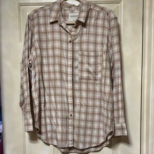 ABERCROMBIE AND FITCH beige flannel shirt